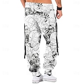 cheap Sweatpants-Men&#039;s Graphic Skull Sweatpants Joggers Pants Trousers Mid Waist Drawstring Elastic Waist Vintage Casual Outdoor Street Dailywear Pocket Spring Fall Winter 3D Print Gray