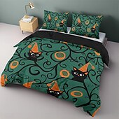 economico Set copripiumino-set copripiumino collezione halloween set 3 pezzi jack o lantern zucca super morbido delicato sulla pelle di lunga durata