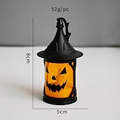economico Illuminazione di Props di Halloween-lanterna di zucca di Halloween candela elettronica luce jack o lanterna luce zucca lampada notturna lampada a vento modello smorfia atmosfera festa di Halloween decorazione 1/3/5 pezzi