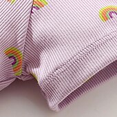 preiswerte Partykleider-Mädchen&#039; 3D Regenbogen Kleid Kurzarm Sommer Urlaub Täglich Festtage Prinzessin Schön Süß kinderkleidung 4-7 Jahre Casual kleid A Linie Kleid Knielang Regular Fit