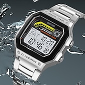 cheap Digital Watches-SKMEI Men Digital Watch Fashion Casual Business Wristwatch Luminous Stopwatch Alarm Clock Countdown Steel TPU Watch