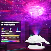 billiga stjärngalaxprojektorlampor-delfin stjärnklar stjärna projektorljus galax projektor nattlampa med fjärrkontroll justerbar färg ljusstyrka och rörelse stjärna nattljus projektor presenter för flickor sovrum barn vuxna