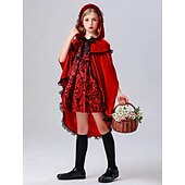 levne Dívčí kostýmy-Filmové a TV kostýmy Červená Karkulka Šaty Cosplay kostým Dětské Dívčí Filmové a TV kostýmy Cosplay Lolita Párty Festival Vánoce Plesová maškaráda Mardi Gras Jednoduchý karnevalový kostým