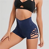 ieftine Pantaloni scurți și bicicliști de yoga-Pentru femei Pantaloni Sport de Sală Pantaloni scurți de yoga Pantaloni scurți de antrenament Eliminat Talie Înaltă Yoga Gimnastică antrenament Pilates Pantaloni scurți Negru Vișiniu Albastru Închis