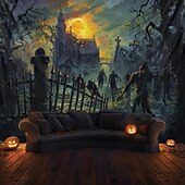 halpa Halloween koristelu-halloween koristeet hirviö zombit roikkuu kuvakudos seinä taide iso kuvakudos seinämaalaus sisustus valokuva tausta peitto verho koti makuuhuone olohuone