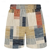 economico Stampa Geometrica-Per uomo Blocco di colori Patchwork Griglia / Plaid Costumi da bagno Pantaloncini da mare Pantaloncini da Surf Misura del girovita medio Hawaiano Casual Ferie Spiaggia Coulisse con fodera in rete