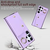 levne Pouzdra pro Samsung-telefon Carcasă Pro Samsung Galaxy S24 Ultra Plus S23 S22 S21 S20 Ultra Plus FE A55 A35 A25 A15 5G A14 A54 A53 S25 Ultra Pouzdro na peněženku se stojánkem Držák na prsteny Zip Retro TPU Kov PU kůže