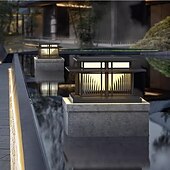 baratos luzes de parede ao ar livre-luz de parede externa led branco quente 35/42 cm 1 luz estilo chinês luzes de coluna à prova d&#039;água luzes de poste de pátio e27 lâmpada de poste de acrílico transparente 110-240v