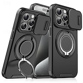 cheap iPhone Cases-Phone Case For iPhone 16 Pro Max Plus iPhone 15 14 Pro Max Plus iPhone 13 12 11 Pro Max Back Cover Ring Holder Shockproof PC