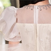 olcso Virágos ruhák-Girls &#039; 3D Tömör szín Virágos lány ruha Party ruha Rövid ujjú Nyár Teljesítmény Esküvő Parti Hercegnő gyönyörű Édes Gyerekek 4-12 év Party ruha Swing ruha Tüllruha Maxi Normál