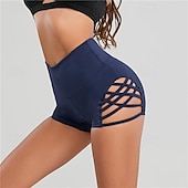 ieftine Pantaloni scurți și bicicliști de yoga-Pentru femei Pantaloni Sport de Sală Pantaloni scurți de yoga Pantaloni scurți de antrenament Eliminat Talie Înaltă Yoga Gimnastică antrenament Pilates Pantaloni scurți Negru Vișiniu Albastru Închis