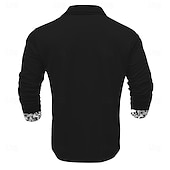cheap Men&#039;s Printed Polo-Men&#039;s Skull Polo Shirts Golf Shirt Long Sleeve Polo Shirts Collared Shirts Horror Streetwear Festival Wear Party Outfits Buttons 3D Print Fall &amp; Winter Black