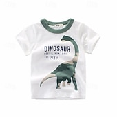 cheap Tees &amp; Shirts-Multi Packs 4pcs Boys Crew Neck Short Sleeves White+Gray+Blue+Yellow T Shirt Tee Top Print Graphic Vacation Daily Wear 100% Cotton Spring &amp; Summer