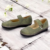 levne 50. léta 20. století-zelené dámské vintage mary jane flats - pohodlné a univerzální boty pro volný čas pro každodenní nošení a procházky