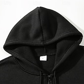 abordables sudaderas basicas hombre-Hombre Sudadera con capucha y cremallera completa Sudadera con cremallera Negro Blanco Gris Claro Gris Oscuro Con Capucha Plano Cerrar Bolsillo Deporte Diario Festivos Poliéster Ropa de calle Básico