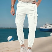 Муж. Брюки карго Тактические штаны Штаны Пуговицы Мульти карман Эластичные манжеты Полотняное плетение Пригодно для носки на открытом воздухе Повседневные Отдых и туризм Мода Классика Черный Белый Недорогие Брюки карго-Муж. Брюки карго Тактические штаны Штаны Пуговицы Мульти карман Эластичные манжеты Полотняное плетение Пригодно для носки на открытом воздухе Повседневные Отдых и туризм Мода Классика Черный Белый