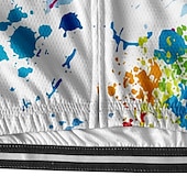 preiswerte Radtrikot Herren-Herren Radtrikot Graffiti Kurzarm Fahhrad T-Shirt Trikot mit 3 Gesäßtaschen Mountainbike MTB Schnelltrocknend Anatomisches Design Feuchtigkeitsableitend Atmungsaktiv Sport Weiß Gelb Blau Bekleidung