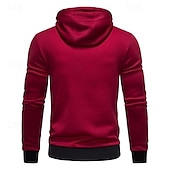 cheap Basic Hoodies-Men&#039;s Hoodie Full Zip Hoodie Wine Hooded Color Block Patchwork Sports &amp; Outdoor Daily Holiday Polyester Streetwear Basic Casual Spring &amp;  Fall Clothing Apparel Hoodies Sweatshirts  Long Sleeve