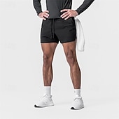 abordables Pantalones cortos de correr-Hombre Pantalones Cortos Running Shorts de gimnasio Pantalones de chándal Correa Bolsillo con forro de compresión Cintura elástica Bermudas Interior Exterior Deporte Verano Secado rápido Ligero Suave