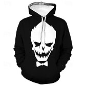 levne Kreslená a filmová postava-Jack Skellington Kapuce Animák Manga Anime 3D Přední kapsa Grafika Klokaní kapsa Pro Pro páry Pánské Dámské Dospělé předvečer Všech svatých Karneval Plesová maškaráda 3D tisk Běžné / Denní