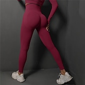 economico Leggings e collant da yoga-Per donna Pantaloni da yoga Leggings da yoga Vita Alta Yoga Allenamento in Palestra Pilates Collant Grigio scuro Nero Borgogna Spandex Gli sport Abbigliamento sportivo Elasticizzato Taglia piccola