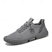 cheap Men&#039;s Slip-ons &amp; Loafers-Men&#039;s Casual Green Canvas Sneakers - Lightweight Lace-Up Walking Shoes for Everyday Wear