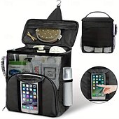 economico Organizzazione spazi-organizer da doccia impermeabile da appendere con 7 supporti flessibili. borsa da toilette in rete ad asciugatura rapida con tasca touch-friendly per smartphone borsa da doccia con montaggio a parete