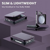 お買い得  サムスン用ケース-電話 ケース 用途 Zフリップ6 Z Flip 5 ウォレットカードケース 全身保護 カード挿入口 レトロ風 TPU