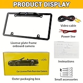 お買い得  車用バックカメラ-米国ナンバープレート 金属フレーム リアビュー バックアップカメラ CMOS HD LED ナイトビジョン