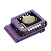cheap Samsung Cases-Phone Case For Samsung Galaxy Z Flip 6 Z Flip 5 Z Flip 4 Z Flip 3 Flip Cover Zipper with Lanyard Card Slot Retro PC PU Leather
