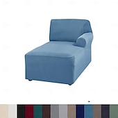 baratos Cobertura de Sofa-capa de chaise lounge capas de cadeira elásticas de luxo para sala de estar capa de chaise lounge com braço duplo capa de chaise lounge para quarto chaise tecido jacquard macio lavável à máquina