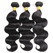 economico 3 ciocche di capelli veri tessitura-fasci di tessuto brasiliano dei capelli onda del corpo 3 pacchi fasci di capelli umani vergini remy estensioni dei capelli grezzi tissage