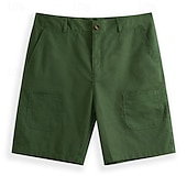 economico retrò-Per uomo Shorts Shorts di Lino Pantaloncini Estivi Tasca Tasca Frontale Gamba Dritta Semplice Comodità Traspirante Lunghezza al ginocchio All'aperto Vacanza Feste Moda Essenziale Bianco Blu