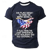 preiswerte Patriotische 250 T-Shirts-Herren 250. Jubiläum Patriotische Veteran Grafik T-Shirt Kurzarm Rundhals Sommer Street-Top