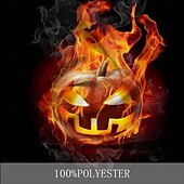 preiswerte Halloween-Shirts-Halloween Herren Kürbis Hemd Knopfhemd Kurzarm Brautkleider schlicht Dunkel Party-Abendgarderobe Täglich Sommer Winter Frühling &amp; Herbst Umlegekragen Knopf hoch 3D-Druck Rote Purpur Orange Grün