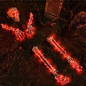 お買い得  ハロウィンの屋外-ハロウィーンの照明付きスケルトンランプ 中庭の庭の装飾小道具 LED 発光ゴーストハンド スケルトンハンド 地面に挿入されたランプ 休日の雰囲気の装飾小道具 US 110V 1個
