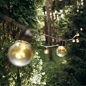 economico Striscie luci ad energia solare-stringa di lampadine solari impermeabili per esterni natale g50 lampadina luce matrimonio giardino fata luce festa di natale vacanza campeggio esterno balcone decorazione del paesaggio