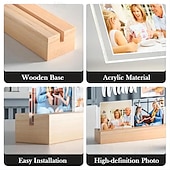 abordables Regalos personalizados-Marco de fotos iluminado personalizado, luz de noche acrílica con foto personalizada para el día de San Valentín, regalo familiar para madre, padre, hijos, regalos de aniversario de cumpleaños