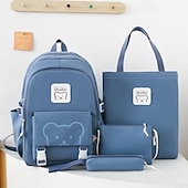 economico Borse per libri-zaini per la scuola set di zaini con borsa tote borsa a tracolla astuccio zaino in stile cartone animato regali per il rientro a scuola