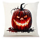 baratos festa de Halloween-Capa de almofada decorativa de abóbora sangrenta de halloween, 1 peça, capa de almofada quadrada macia, fronha para quarto, sala de estar, sofá, cadeira