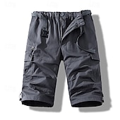 economico Classico-Per uomo Pantaloncini tattici Pantaloncini modello cargo Pantaloncini Bottoni A cordoncino Multi tasca Liscio Indossabile Lunghezza del ginocchio Esterno Giornaliero Campeggio e hiking Di tendenza