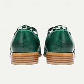 baratos Sapatos Sociais Elementares-Homens Oxfords Xadrez Tartã Couro Pele Respirável Confortável Antiderrapante Com Cadarço Verde Outono Inverno