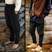 levne Spodní části-Retro Středověké Renesanční Pirátské kalhoty Ren Faire Keltský rytíř Ranger Pevná barva Pánské Pirát Fantazie předvečer Všech svatých Karneval Plesová maškaráda Výkon LARP Ren Faire Dospělé Kalhoty