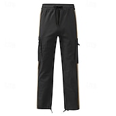 cheap Cargo Pants-Men&#039;s Cargo Pants Cargo Trousers Drawstring Elastic Waist Multi Pocket Stripe Wearable Outdoor Daily Camping &amp; Hiking Fashion Classic Black White