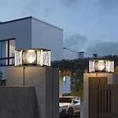 olcso Post Light-modern kültéri oszloplámpák házhoz kültéri kerítés oszloplámpák akril árnyalatú fekete kivitelben, ip65 vízálló négyzetoszlopos lámpák kültéri tornácra, ajtóra, előkertre