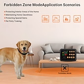 お買い得  犬用トレーニング用品-3in1 電気ワイヤレスフェンス 犬の訓練用首輪 禁止区域 高精度レーダー ワイヤレスフェンスシステム 最大1エーカー 屋内でのリアルタイム距離監視 &amp;屋外用中型犬から大型犬