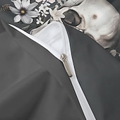 baratos Quarto de Halloween-Conjunto de capa de edredom com caveira floral de Halloween – inclui capa de edredom e fronhas – design assustador e festivo – tecido macio e confortável – perfeito para decoração de casa de Halloween