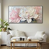preiswerte Blumen-/Botanische Gemälde-Sommerblüten dicke Textur Ölgemälde handgemaltes Ölgemälde lebendige Blumen Ölgemälde handgemachte Wandkunst moderne Boho 3D Messer große Leinwand Dekor Qualität Haus Textur Gemälde