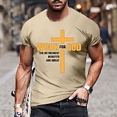 cheap Men&#039;s Graphic T Shirt-Men&#039;s Letter Graphic Prints T Shirt Casual Style 100% Cotton Short Sleeve Graphic Shirt Wine Black White Comfortable Tee Outdoor Street Fashion Designer Clothing