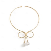 abordables Colliers-Collier Pendentif Imitation Perle Femme Elégant Mode Artistique Perles Mariage Irrégulier Colliers Tendance Pour Mariage Soirée Fête scolaire